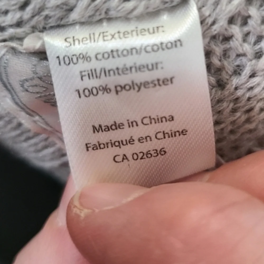 child to cherish Gray Elephant Plush Cotton Ribbon Collar Cable Knit 11